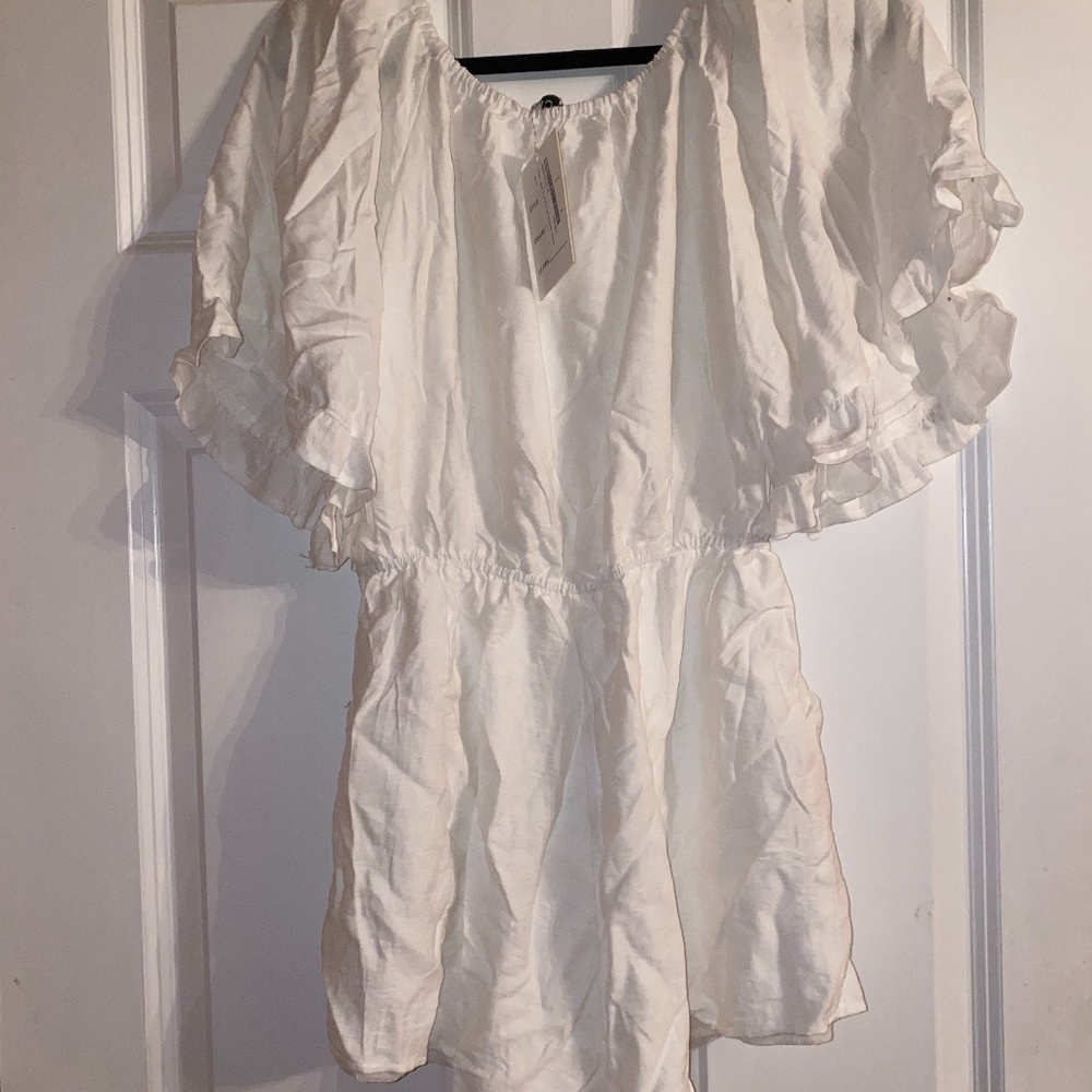 Off-The-Shoulder Romper With Elasticized Neckline - image 5